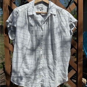 🔥3 for $30🔥Madewell White Windowpane Button-Up Shirt